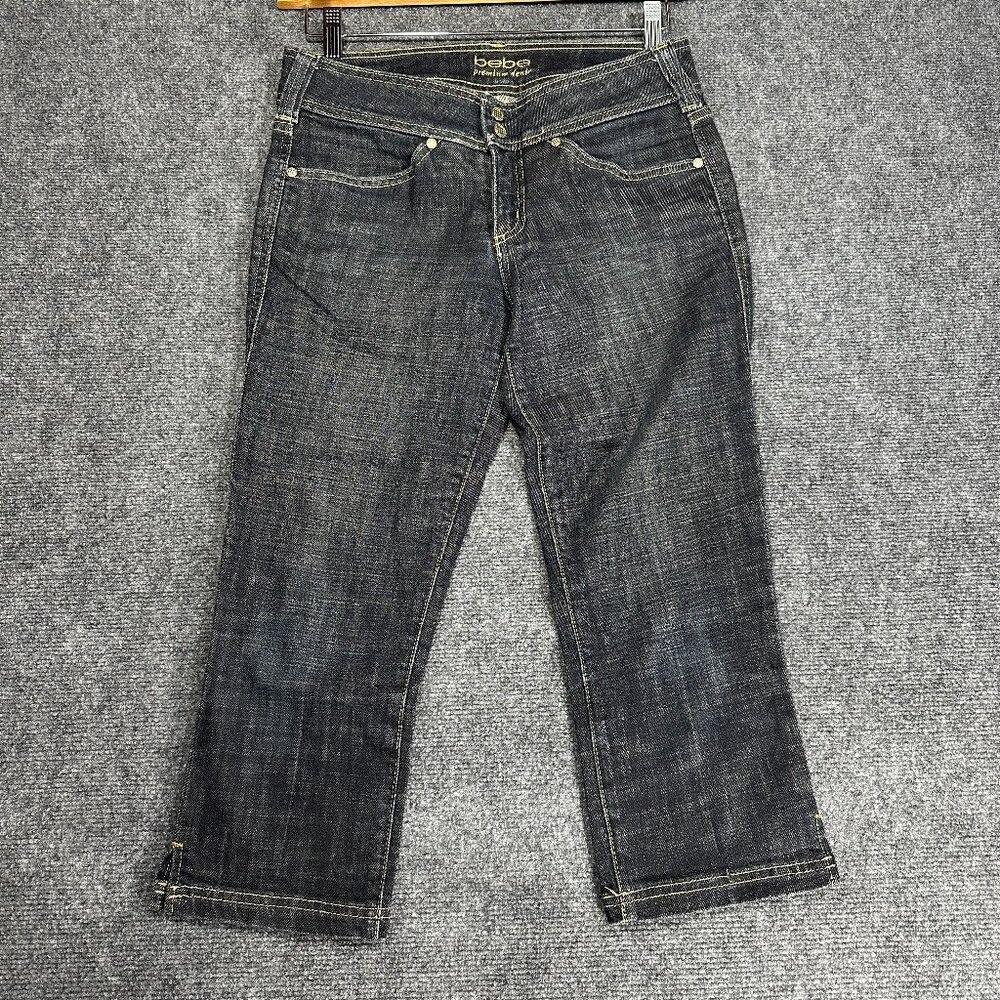 bebe Dark Wash Cropped Jeans